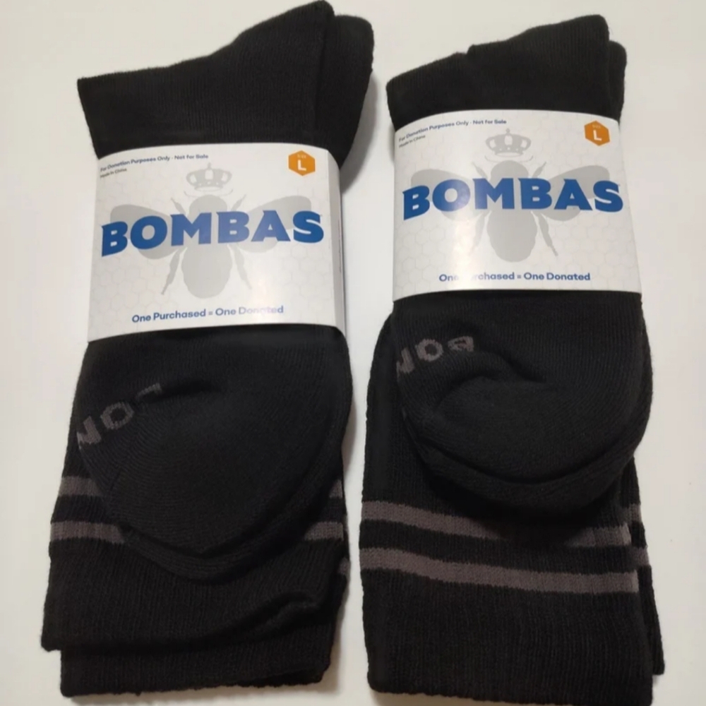 Bombas nwt 4 pair black Calf unisex Socks L